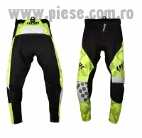 Pantaloni cross-enduro Unik Racing model MX01 culoare: negru/verde fluor – marime 32